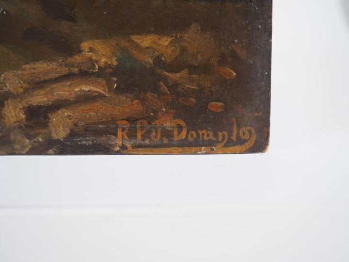 Ecole française fin XIXème - début XXème. "Le moulin" et "marine". 2 h