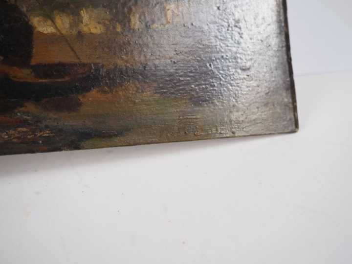 Ecole française fin XIXème - début XXème. "Le moulin" et "marine". 2 h