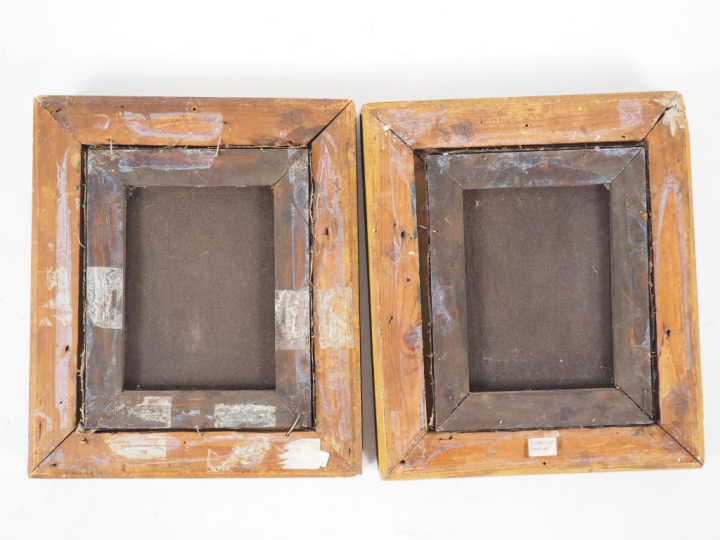 Ecole française vers 1900. "portraits d'enfants" Paire d'huiles sur to