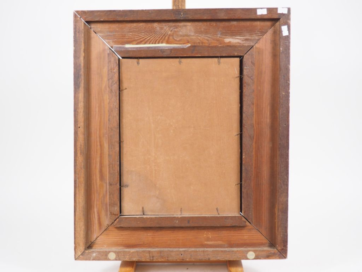 BERLINGIERI.  "portrait d'apôtre" Huile sur carton, signée en bas à dr