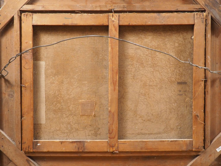 A. CORTES. "Bergère et ses chèvres". Huile sur toile signée en bas à g