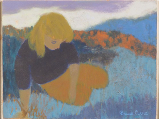 Vente aux enchères Bruce CURRIE. "portrait de Jenne" Huile sur carton, signée en bas à dr