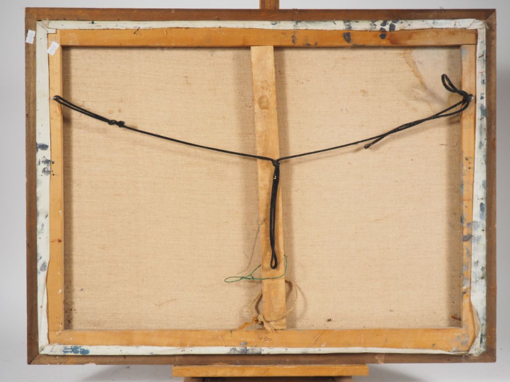 DECROIX. "Paysage avant l'orage". Huile sur toile, signée et datée en 