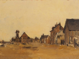 Vente aux enchères Camille Emile DUFOUR.  "Douarnenez" et "village breton" Deux huile sur