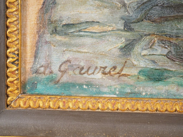 Adolphe GAURET. "Cassis, le port" Paire d'huiles sur carton, signées e