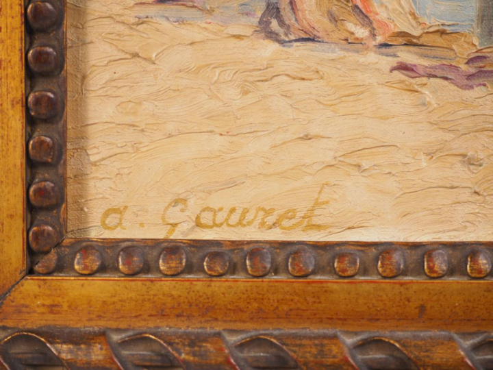 Adolphe GAURET. "Cassis, le port" Paire d'huiles sur carton, signées e