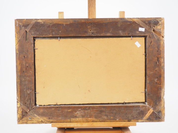 A. RIMBOURG.  "paysage d'hiver" Huile sur toile, signée en bas à droit