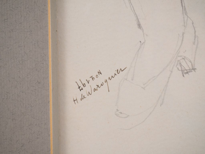 Henri De WAROQUIER.  "Etude de femme négligée" Dessin au crayon signé 