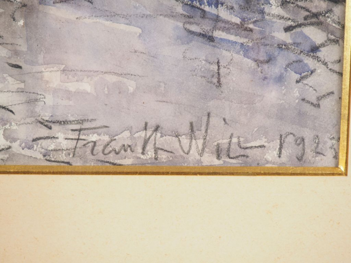 Franck WILL. "vue de Paris". Grande aquarelle, signée en bas à droite 