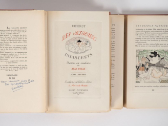 Vente aux enchères DIDEROT (D.). LES BIJOUX INDISCRETS. P., Éditions du Val de Loire, 194