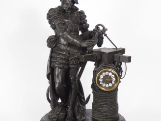 Vente aux enchères J. CARRIER. "Le capitaine de vaisseau". Importante sculpture en fonte 