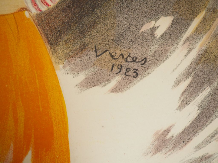 VERTES. "Simone Prevalles". Affiche contrecollée, imprimerie l'affiche