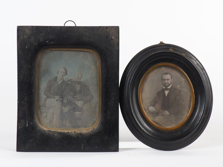 Deux daguerréotypes XIXème,  "Portrait Louis Omer Ratel et son fils St