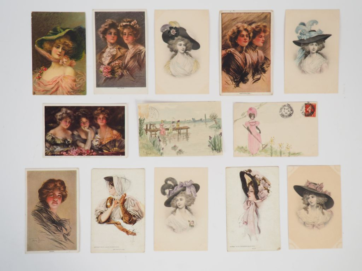 29 différentes cartes postales anciennes françaises et anglaises. Dim.