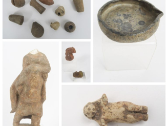 Vente aux enchères Figurine antique représentant un homme barbu portant une femme sur son