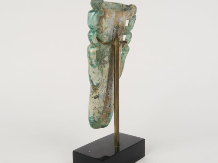 Verrerie antique. Contenant à khôl double en verre translucide. Vème s