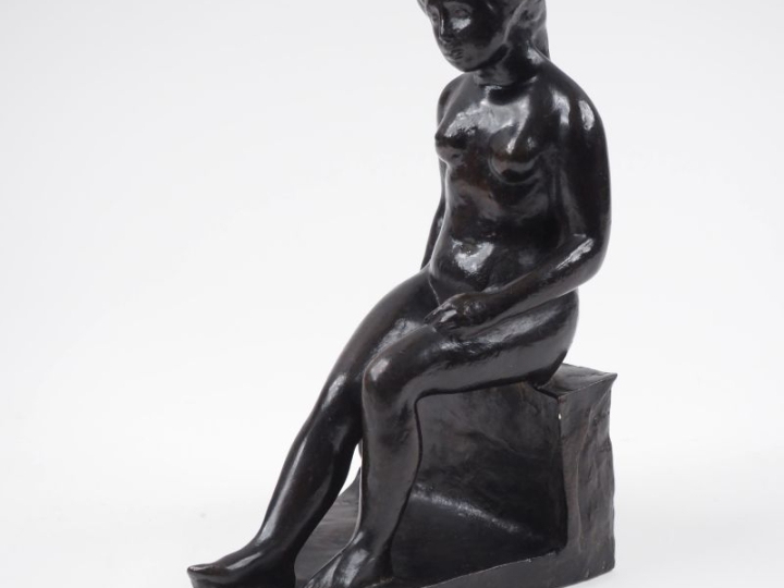 D’après Aristide MAILLOL (1861-1944). Femme nue assise Épreuve en surm