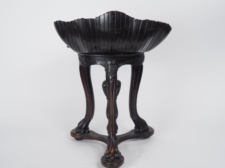 Tabouret Napoléon III, assise tournante en forme de coquille, piétemen
