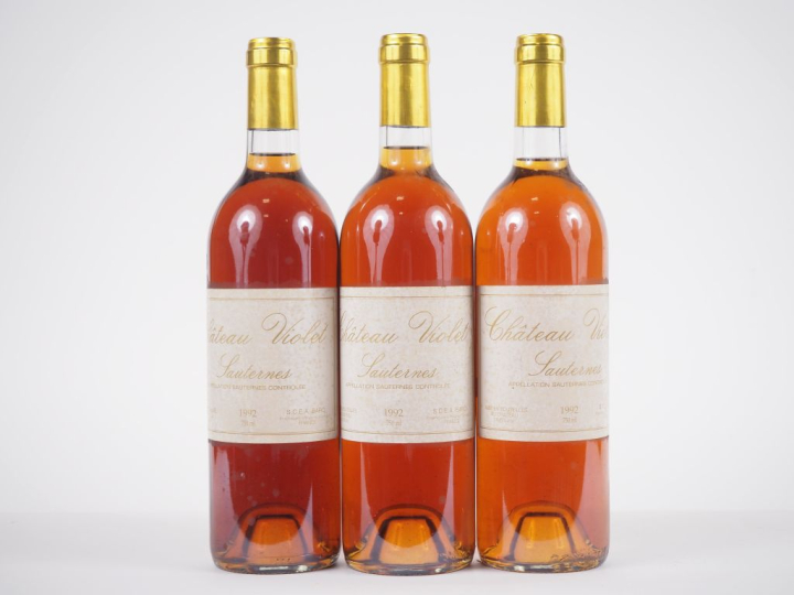 3 BOUTEILLES CHÂTEAU VIOLET SAUTERNES - 1992 - ELS