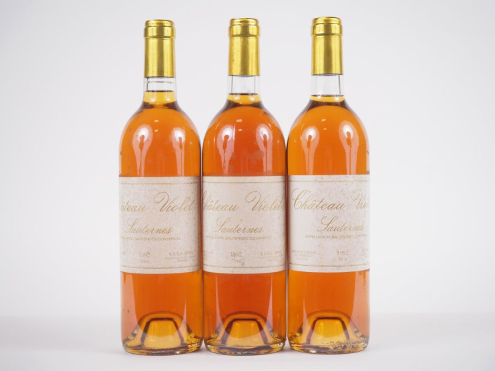 3 BOUTEILLES CHÂTEAU VIOLET SAUTERNES - 1992 - ELS