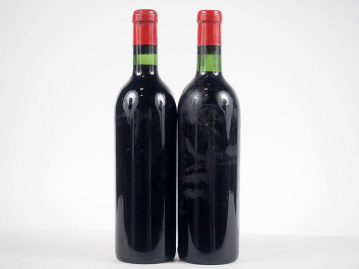 2 BOUTEILLES CHÂTEAU L'ÉVANGILE POMEROL - 1957 - 1 TRÈS BON NIVEAU/1 B