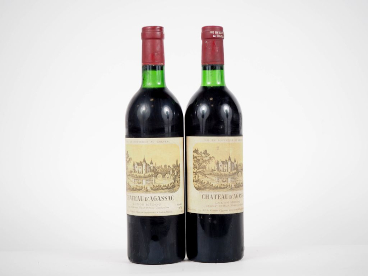 2 BOUTEILLES CHÂTEAU D'AGASSAC MÉDOC - 1978 - 2 BG 