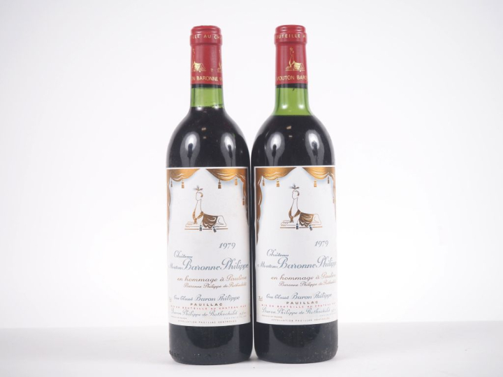 2 BOUTEILLES CHÂTEAU MOUTON BARONNE PHILIPPE GCC PAUILLAC - 1979 - 1 L