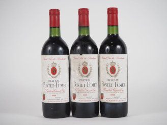 Vente aux enchères 3 BOUTEILLES CHÂTEAU PONTET FUMET GC ST ÉMILION - 1982