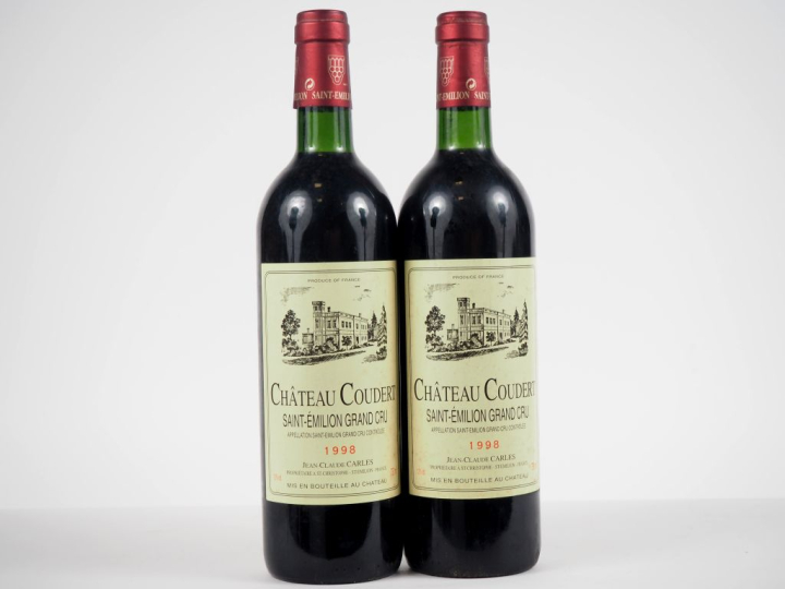 2 BOUTEILLES CHÂTEAU COUDERT GC ST ÉMILION - 1998 - 1 BG 