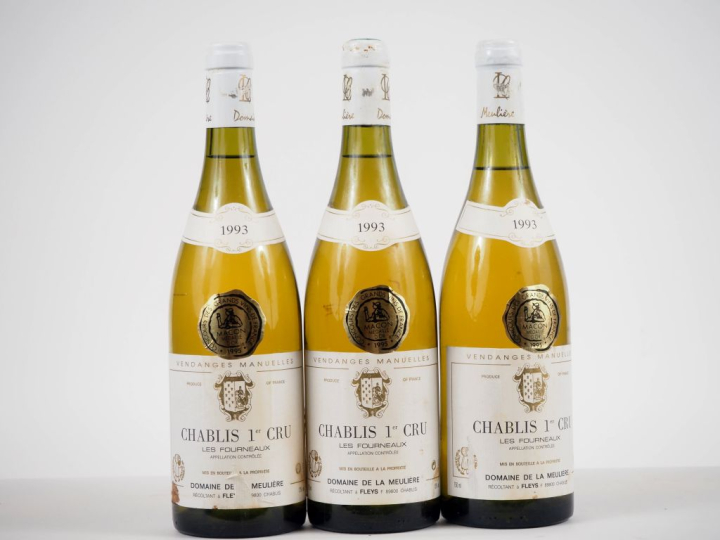 3 BOUTEILLES CHABLIS 1er CRU "MONTS DE MILIEU" DOMAINE DE LA MEULIÈRE 