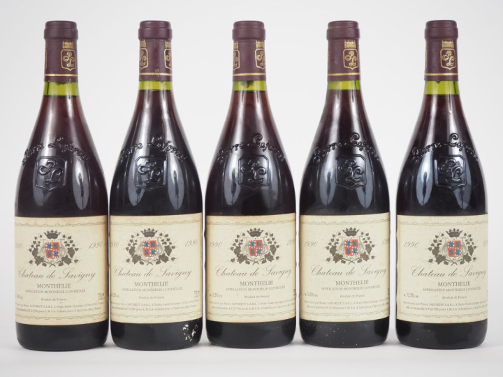 5 BOUTEILLES MONTHÉLIE CHÂTEAU DE SAVIGNY PIERRE LAFOREST - 1990 - ELS
