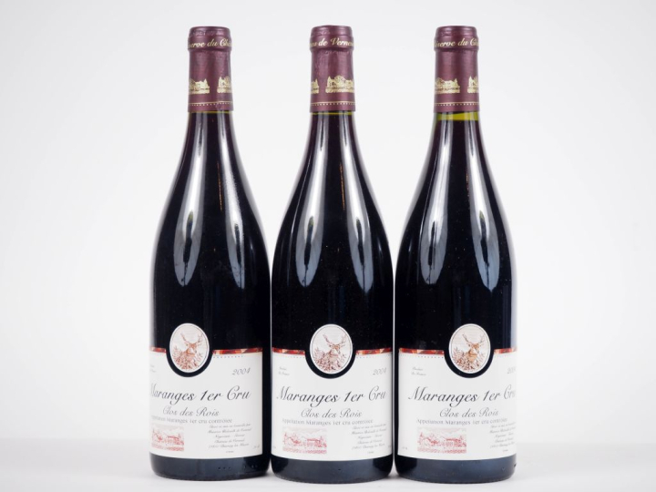 3 BOUTEILLES MARANGES 1er CRU "CLOS DES ROIS" MAURICE BIDOUILH - 2004