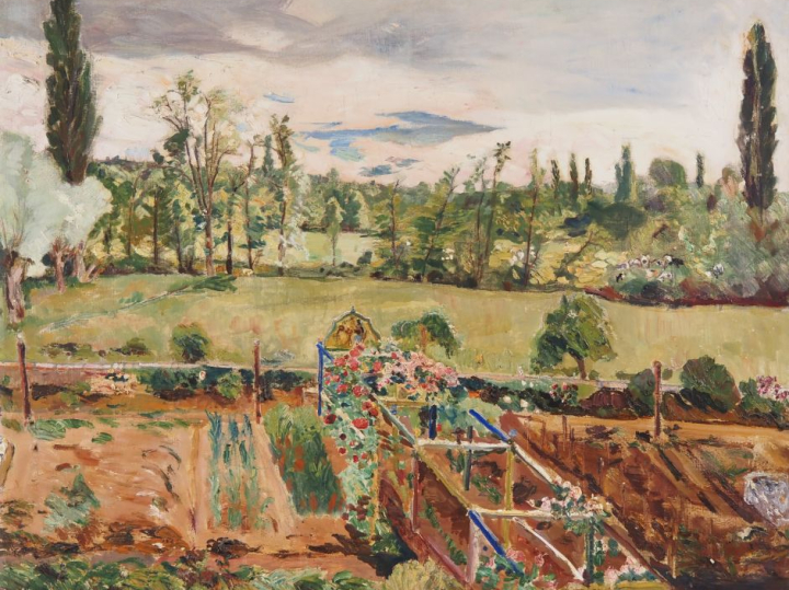 Mario CAVAGLIERI.  "Paysage à la tonnelle de Peyloubère" Huile sur toi