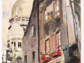 Vente aux enchères Mario CAVAGLIERI.  "Paris, le Sacré Cœur" Aquarelle, signée en bas à d