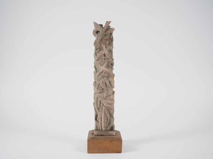 Henri Paul REY.  "Totem" Sculpture en terre cuite patinée Signée.  H 3