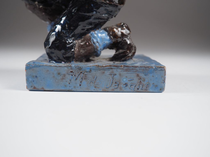 Henri Paul REY et Marcel de Jaegher.  "jeune homme agenouillé" Sculptu