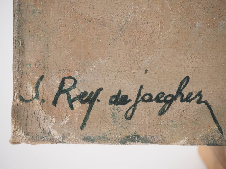 Suzanne REY de JAEGHER. "Bord de mer en Bretagne".  Huile sur toile, s