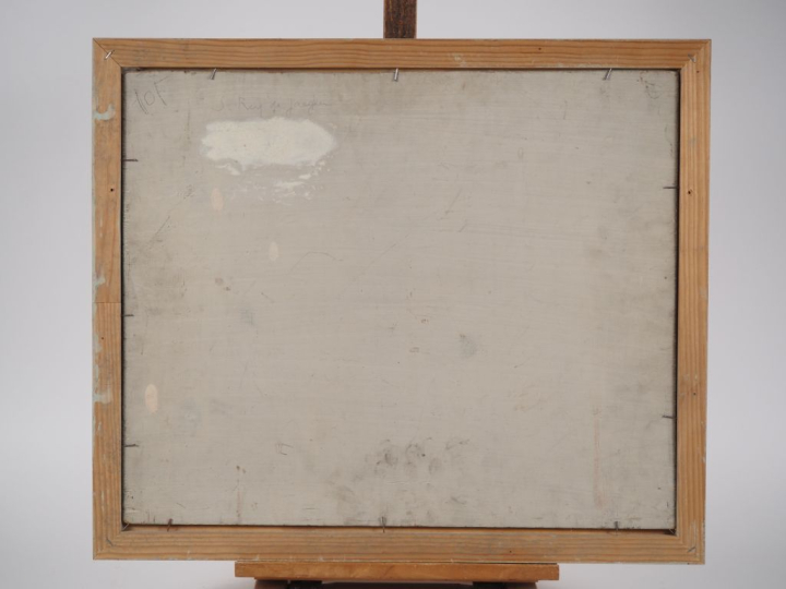 Suzanne REY de JAEGHER. "Nature morte aux pommes et aux poires".  Huil