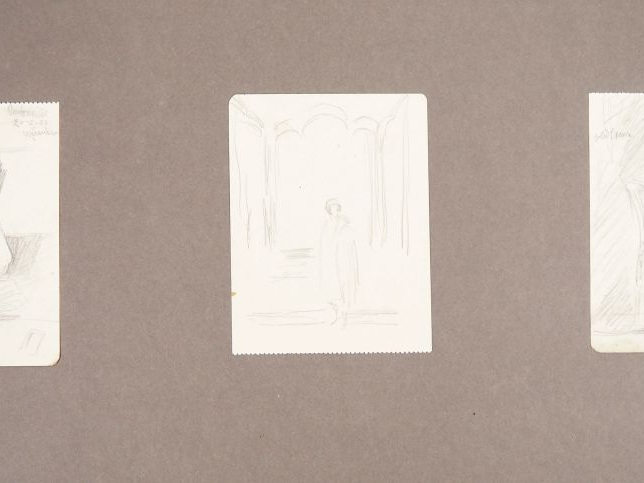 Mario CAVAGLIERI.  Bel ensemble de 14 dessins au crayon ou à l'encre v