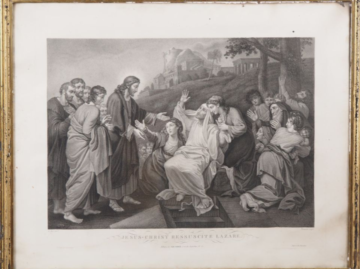 Paire de gravures d'après Singleton, "Scènes bibliques".