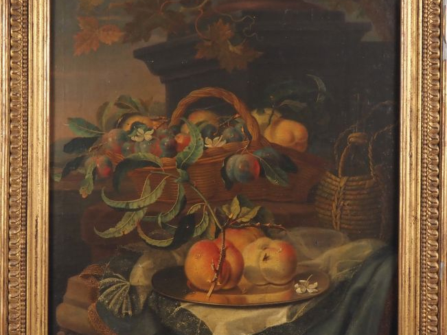 Christian BERENTZ (Hambourg 1658 - Rome 1722) "Nature morte au panier 