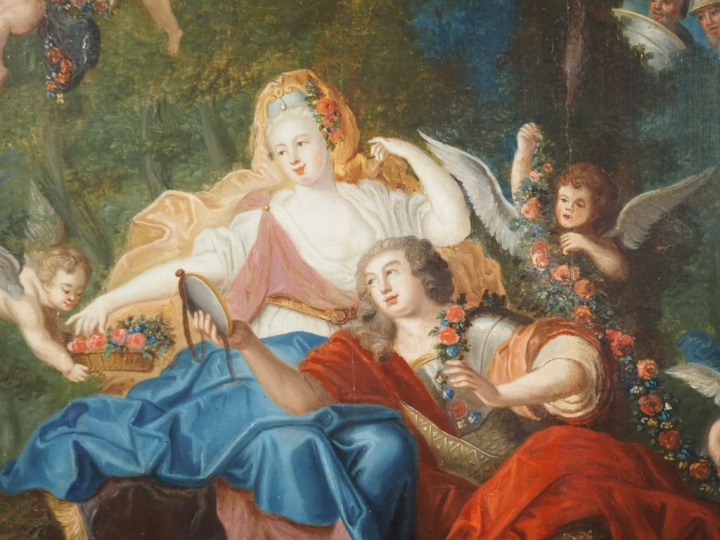Ecole française, suiveur de Louis de Silvestre "Renaud et Armide" Huil