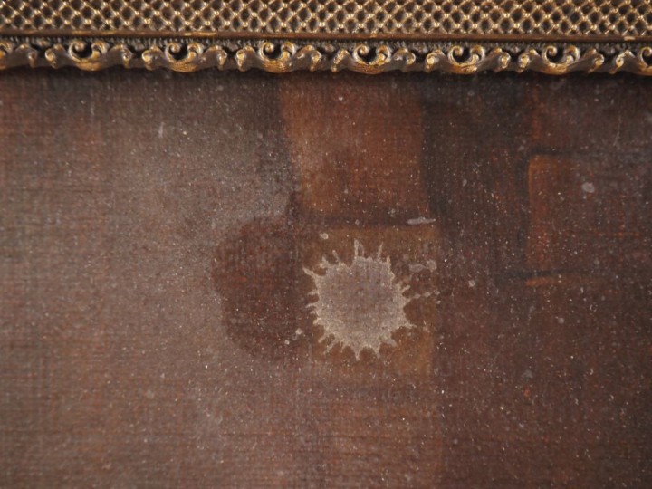 Ecole française XVIIIème. "La nativité". Huile sur toile marouflée sur