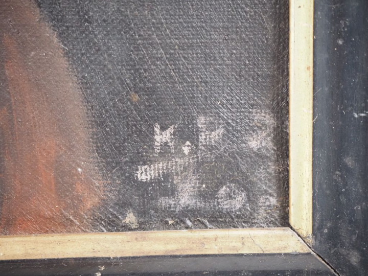 K.E BIORN. "Jeune fille" Huile sur toile, signée en bas à droite. Dim.