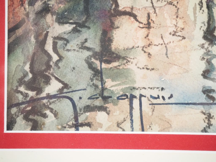 Georges CHAPPUIS.  "le canal à Venise" Aquarelle, signée en bas à gauc