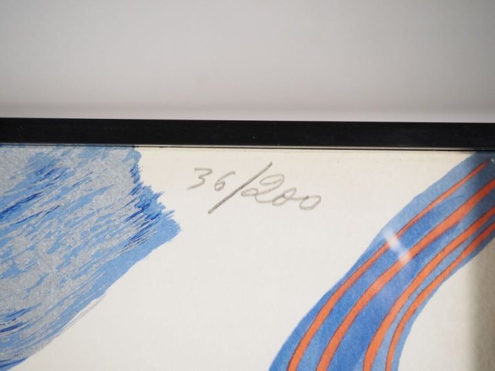 Alexandre FASSIANOS. "Portrait de femme". Lithographie, signée et daté