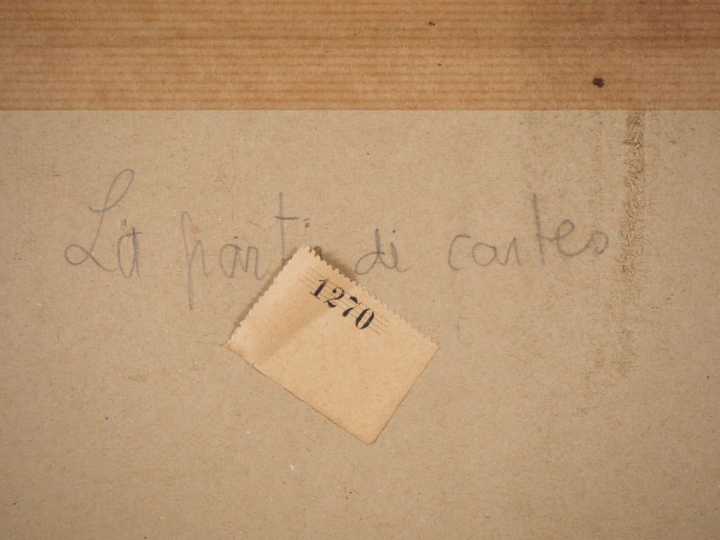 GEN PAUL. "la partie de cartes" Technique mixte signée en bas à gauche