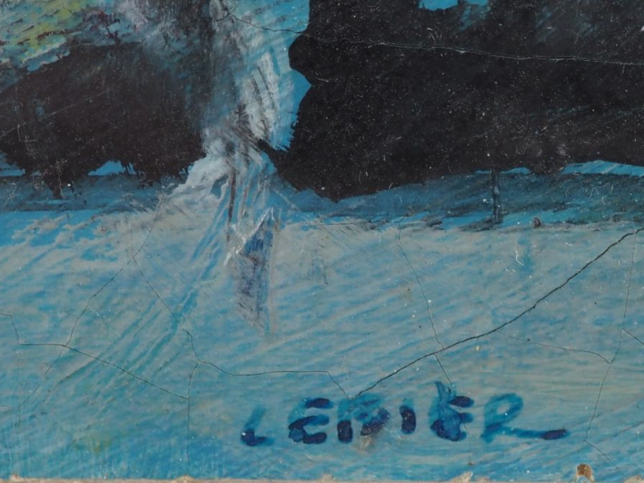 Daniel LEBIER. 3 petites huiles, "paysages". Dim. 11 x 11 cm. Dim. 11,