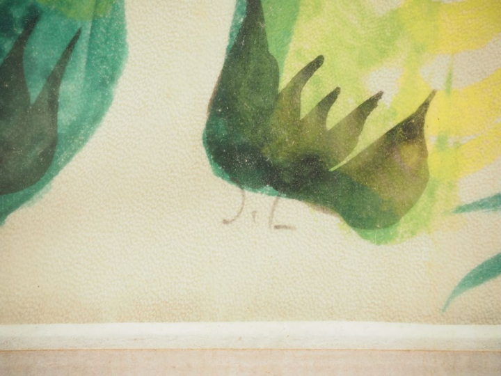 Jean LURCAT. "portrait d'homme de profil" Aquarelle et gouache sur vél