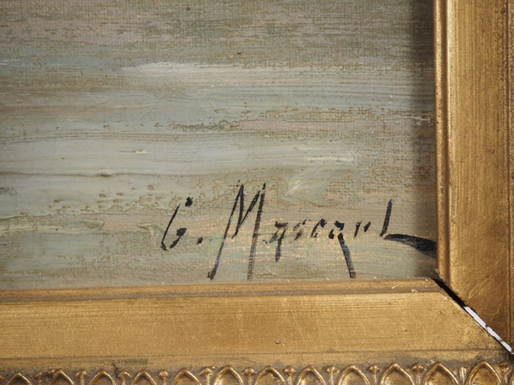 Gustave MASCART. "Notre Dame, vue depuis la Seine" Huile sur toile, si